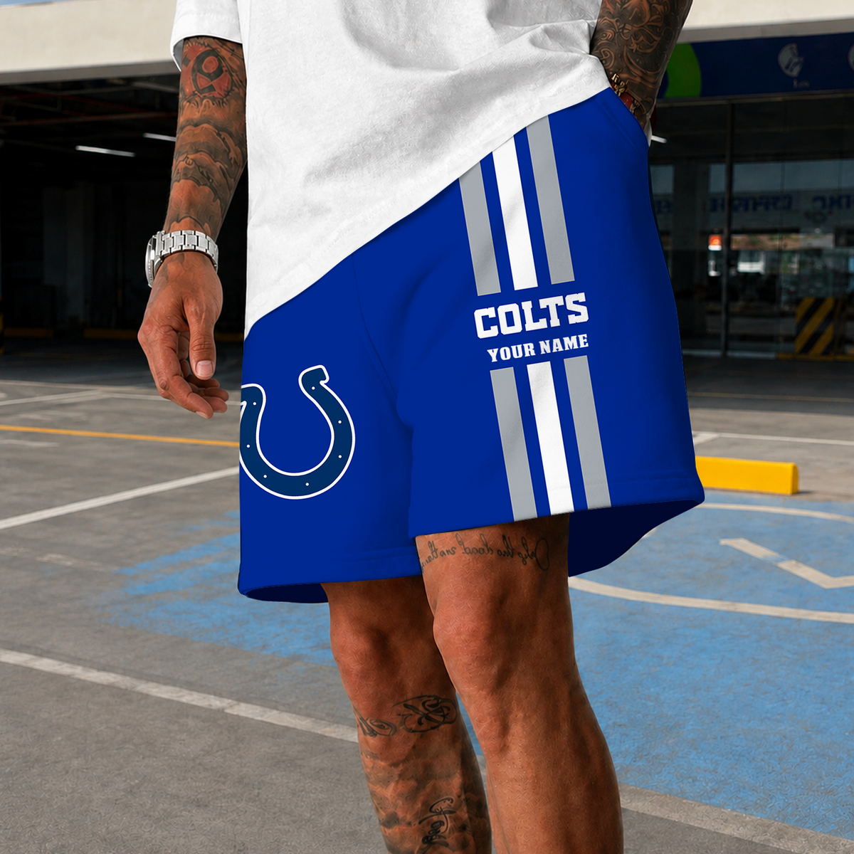 [TOUCHDOWN DEAL] NEW CUSTOMIZED NFL17 IDC INDIANAPOLIS COLTS SHORT PANTS