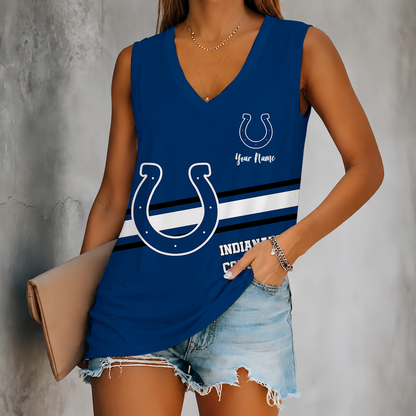 [TOUCHDOWN DEAL] NEW CUSTOMIZED NFL17 IDC INDIANAPOLIS COLTS WOMEN'S V-NECK TANK TOP