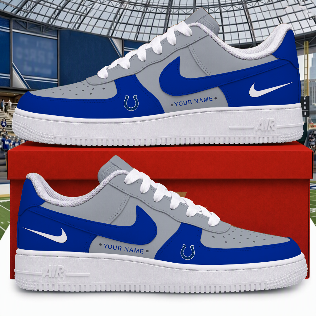 [TOUCHDOWN DEAL] NEW CUSTOMIZED NFL17 IDC INDIANAPOLIS COLTS AF1 SHOES