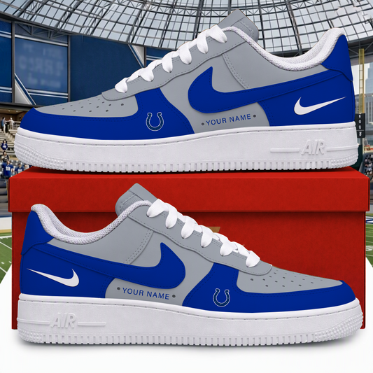[TOUCHDOWN DEAL] NEW CUSTOMIZED NFL17 IDC INDIANAPOLIS COLTS AF1 SHOES