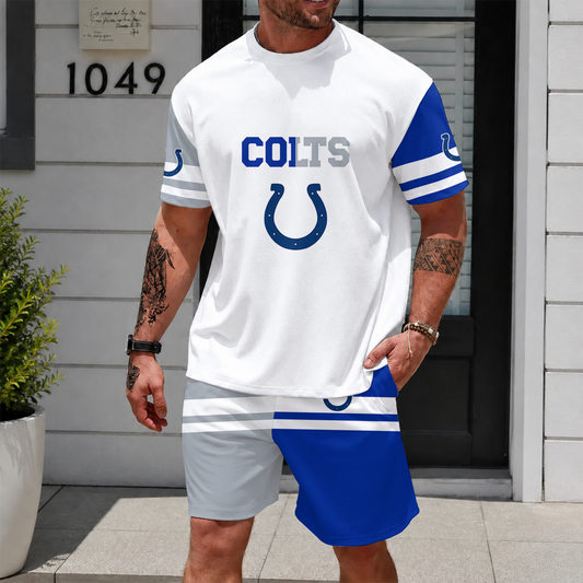 [TOUCHDOWN DEAL] NEWCUSTOMIZED NFL17 IDC INDIANAPOLIS COLTS UNISEX T-SHIRT & SHORTS SET