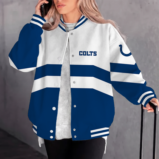 [TOUCHDOWN DEAL] NEW CUSTOMIZED NFL17 IDC INDIANAPOLIS COLTS SATIN VARSITY & BASEBALL JACKET