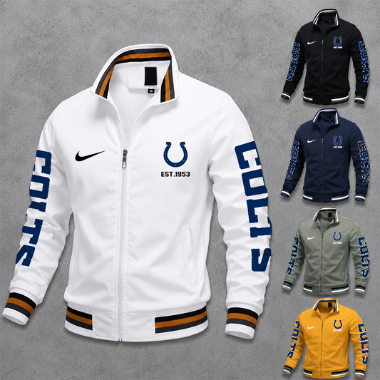 [TOUCHDOWN DEAL] NEW CUSTOMIZED NFL17 IDC INDIANAPOLIS COLTS MEN'S CASUAL JACKET