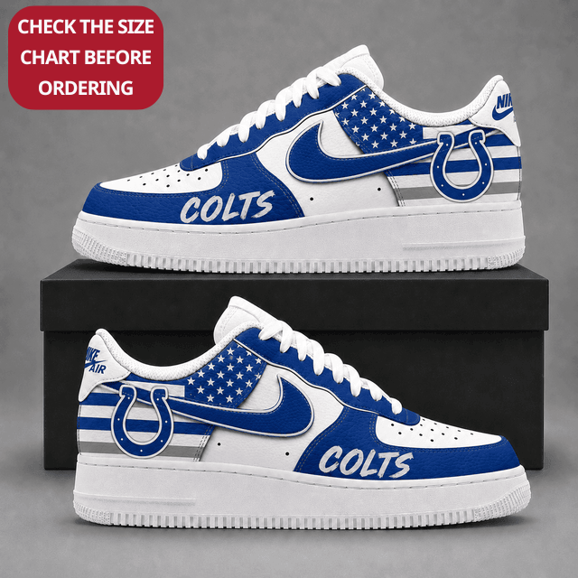 [TOUCHDOWN DEAL] NEW CUSTOMIZED NFL17 IDC INDIANAPOLIS COLTS AF1 SHOES