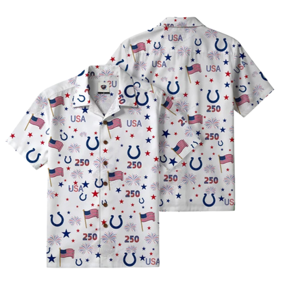 [TOUCHDOWN DEAL] NEW CUSTOMIZED NFL17 IDC INDIANAPOLIS COLTS PATRIOTIC 250 USA HAWAIIAN SHIRT