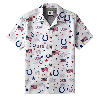 [TOUCHDOWN DEAL] NEW CUSTOMIZED NFL17 IDC INDIANAPOLIS COLTS PATRIOTIC 250 USA HAWAIIAN SHIRT