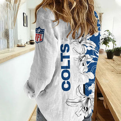 [TOUCHDOWN DEAL] NEW CUSTOMIZED NFL17 IDC INDIANAPOLIS COLTS WOMEN CASUAL SHIRT FOR FAN