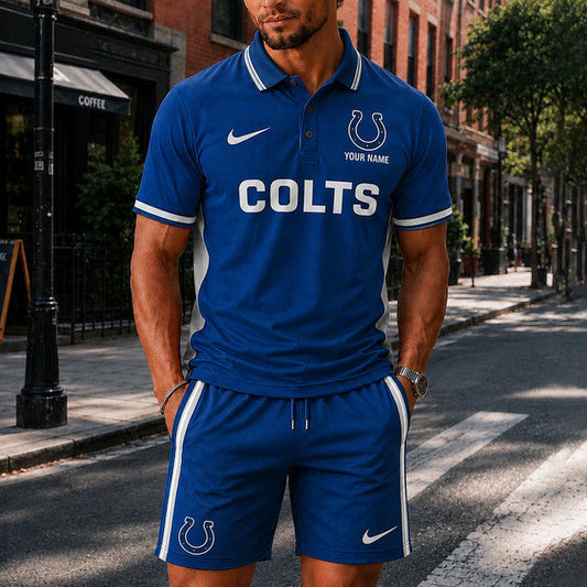 [TOUCHDOWN DEAL] NEW CUSTOMIZED NFL17 IDC INDIANAPOLIS COLTS POLO SHIRT & SHORT PANTS