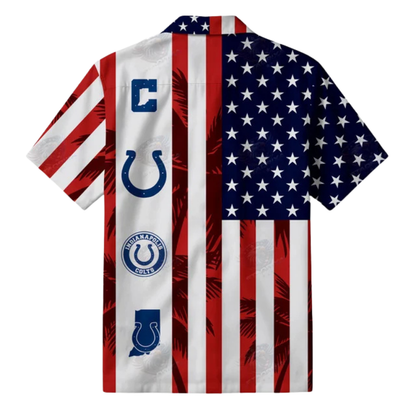 [TOUCHDOWN DEAL] NEW CUSTOMIZED NFL17 IDC INDIANAPOLIS COLTS PATRIOTIC 250 USA HAWAIIAN SHIRT