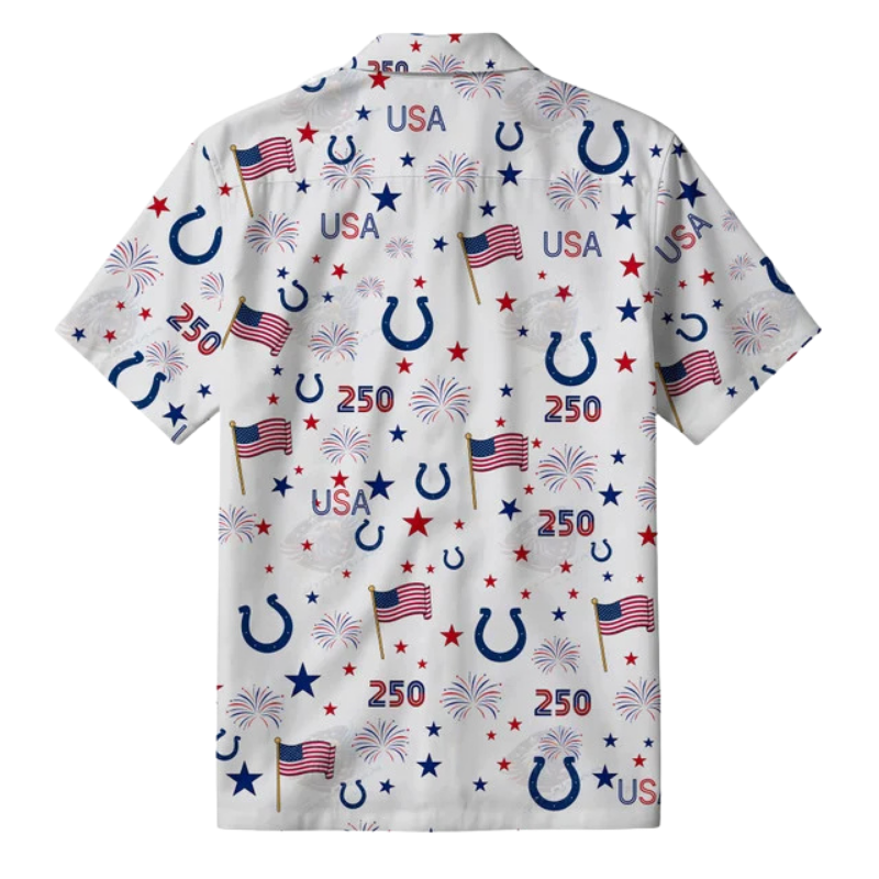 [TOUCHDOWN DEAL] NEW CUSTOMIZED NFL17 IDC INDIANAPOLIS COLTS PATRIOTIC 250 USA HAWAIIAN SHIRT