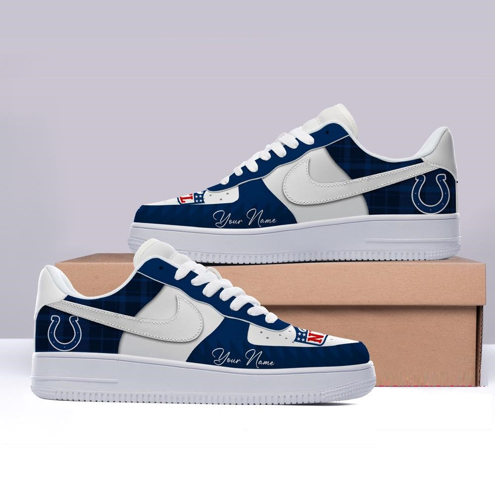 [TOUCHDOWN DEAL] NEW CUSTOMIZED NFL17 IDC INDIANAPOLIS COLTS AF1 SHOES