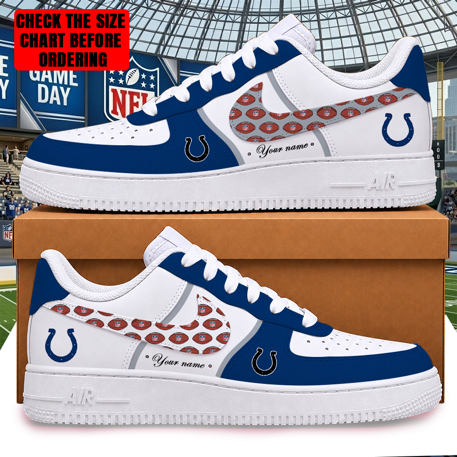 [TOUCHDOWN DEAL] NEW CUSTOMIZED NFL17 IDC INDIANAPOLIS COLTS AF1 SHOES