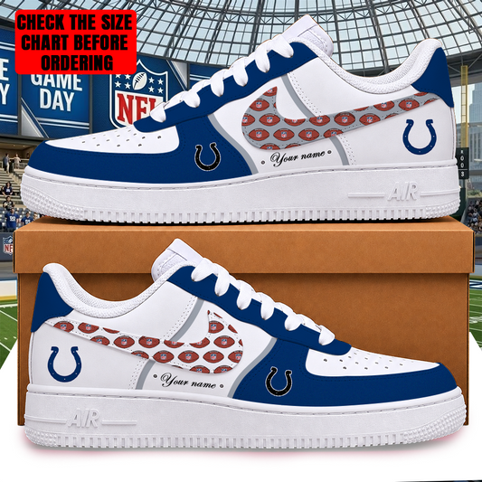 [TOUCHDOWN DEAL] NEW CUSTOMIZED NFL17 IDC INDIANAPOLIS COLTS AF1 SHOES