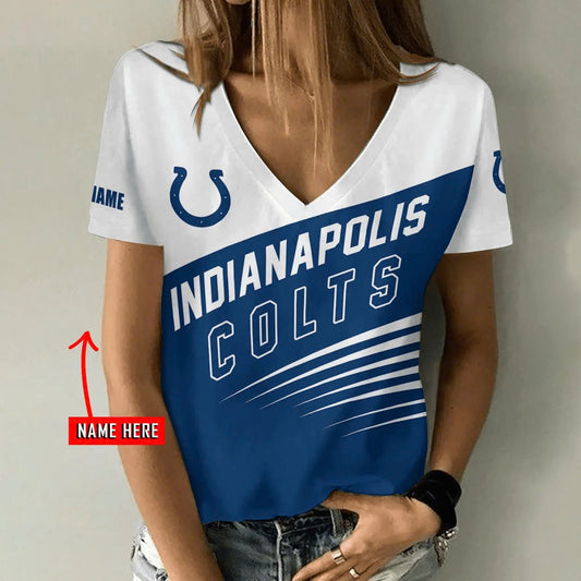 [TOUCHDOWN DEAL] NEW CUSTOMIZED NFL17 IDC INDIANAPOLIS COLTS V-NECK FEMALE SHIRT