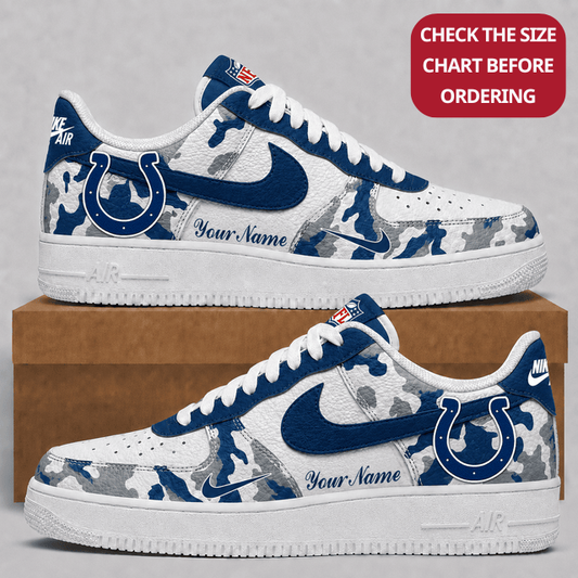 [TOUCHDOWN DEAL] NEW CUSTOMIZED NFL17 IDC INDIANAPOLIS COLTS AF1 SHOES