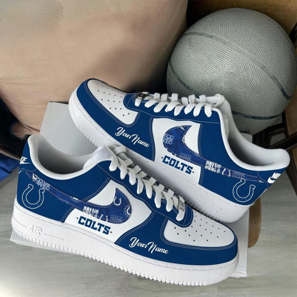 [TOUCHDOWN DEAL] NEW CUSTOMIZED NFL17 IDC INDIANAPOLIS COLTS AF1 SNEAKERS