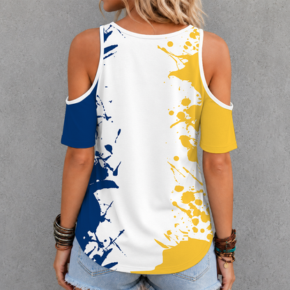 [SLAM DUNK DEAL] NEW CUSTOMIZED NCAA MAM17 MGE MARQUETTE GOLDEN EAGLES CRISS CROSS V-NECK TOP