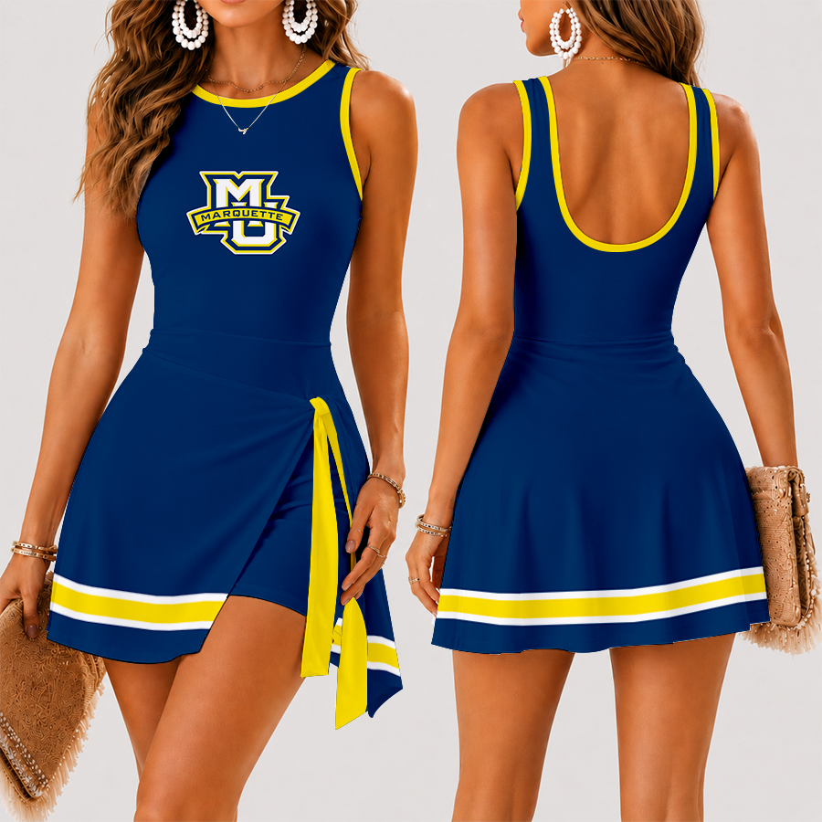 [FAN FAVORITE] NEW CUSTOMIZED NCAA MAM17 MGE MARQUETTE GOLDEN EAGLES WOMEN'S SUMMER SKORT DRESS