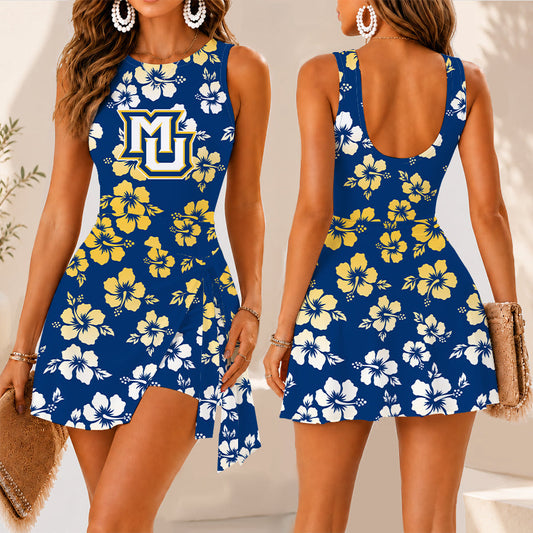[SLAM DUNK DEAL] NEW CUSTOMIZED NCAA MAM17 MGE MARQUETTE GOLDEN EAGLES WOMEN'S SUMMER SKORT DRESS