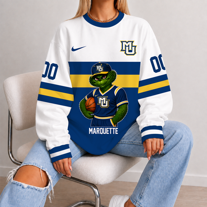 [SLAM DUNK DEAL] NEW CUSTOMIZED NCAA MAM17 MGE MARQUETTE GOLDEN EAGLES STRAPPY UNISEX SWEATSHIRT
