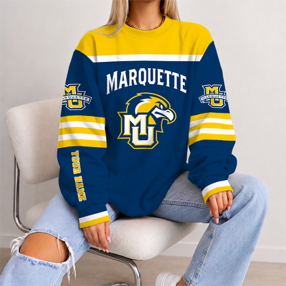 [SLAM DUNK DEAL] NEW CUSTOMIZED NCAA MAM17 MGE MARQUETTE GOLDEN EAGLES STRAPPY UNISEX SWEATSHIRT