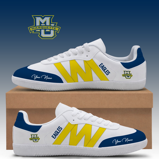[SLAM DUNK DEAL] NEW CUSTOMIZED NCAA MAM17 MGE MARQUETTE GOLDEN EAGLES CLASSIC SNEAKERS