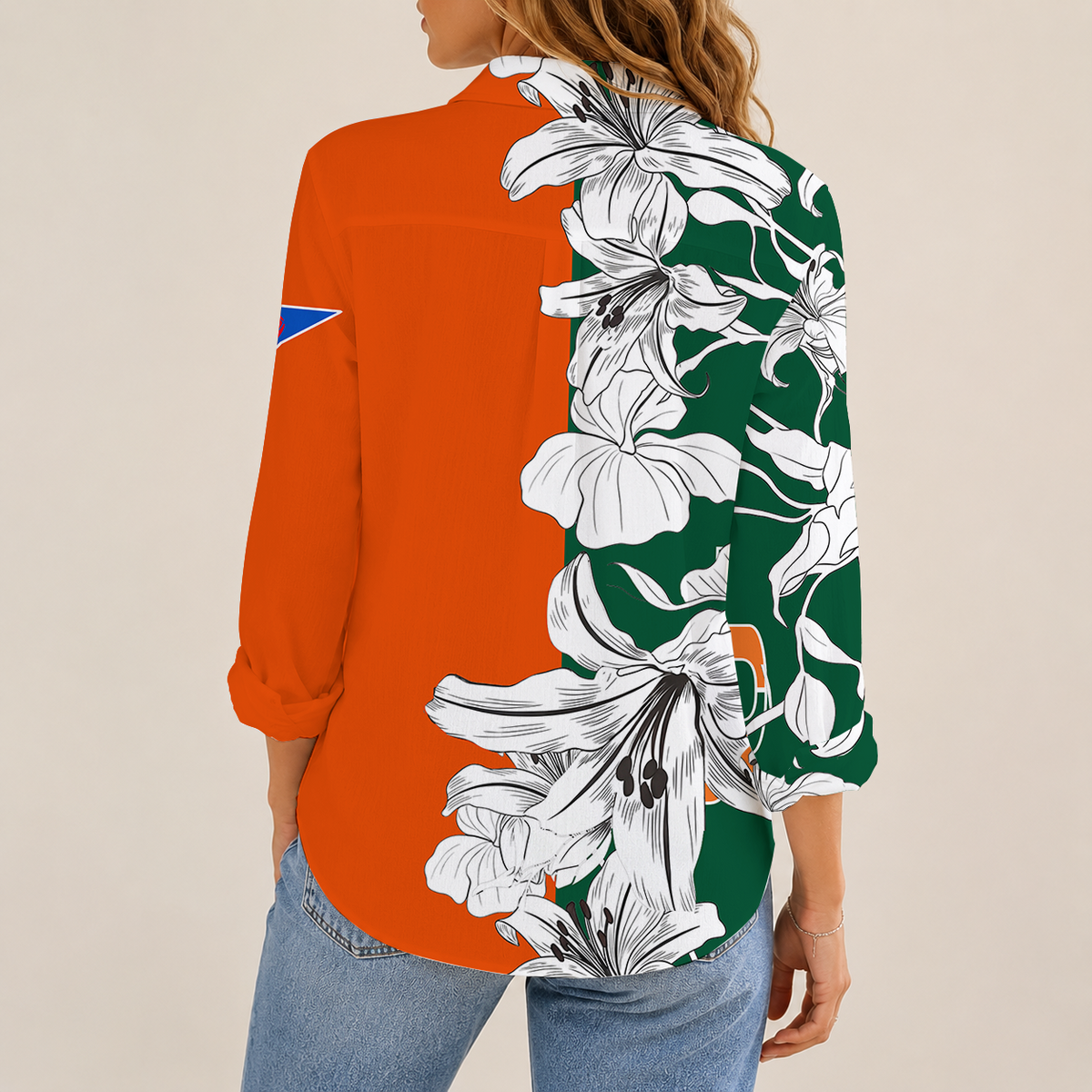 [TOUCHDOWN DEAL] NEW CUSTOMIZED NCAA FBS17 MIH MIAMI HURRICANES WOMEN CASUAL SHIRT