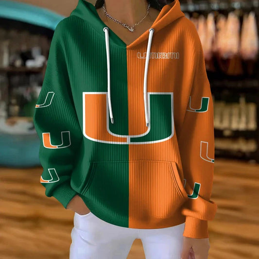 [TOUCHDOWN DEAL] NEW CUSTOMIZED NCAA FBS17 MIH MIAMI HURRICANES RIBBED HOODIE & SWEATSHIRT