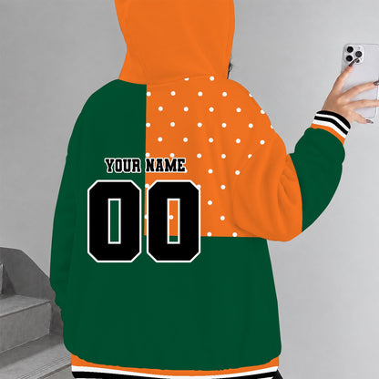 [TOUCHDOWN DEAL] NEW CUSTOMIZED NCAA FBS17 MIH MIAMI HURRICANES ZIP HOODIE