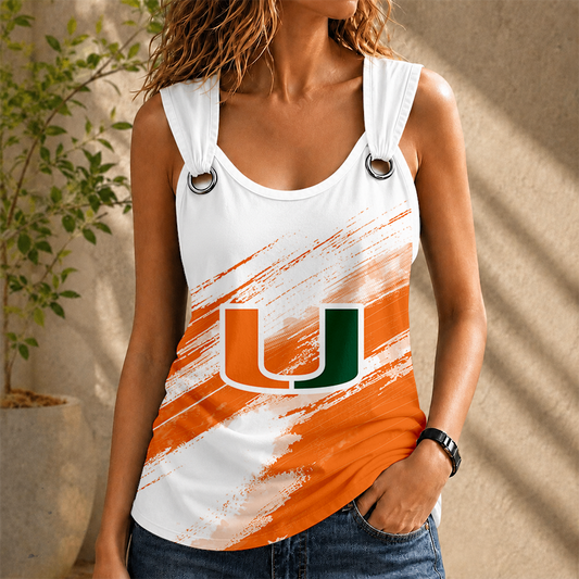 [TOUCHDOWN DEAL] NEW CUSTOMIZED NCAA FBS17 MIH MIAMI HURRICANES O-RING SHOULDER TANK TOP