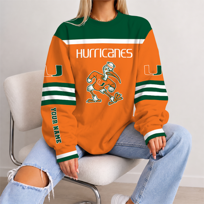 [TOUCHDOWN DEAL] NEW CUSTOMIZED NCAA FBS17 MIH MIAMI HURRICANES UNISEX SWEATSHIRT