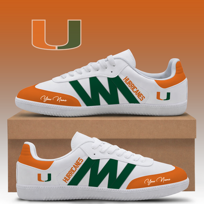 [TOUCHDOWN DEAL] NEW CUSTOMIZED NCAA FBS17 MIH MIAMI HURRICANES CLASSIC SNEAKERS