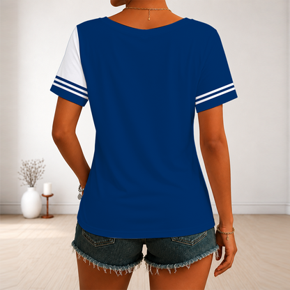 [SPECIAL OFFER] NEW CUSTOMIZED NFL17 IDC INDIANAPOLIS COLTS V-NECK FEMALE SHIRT