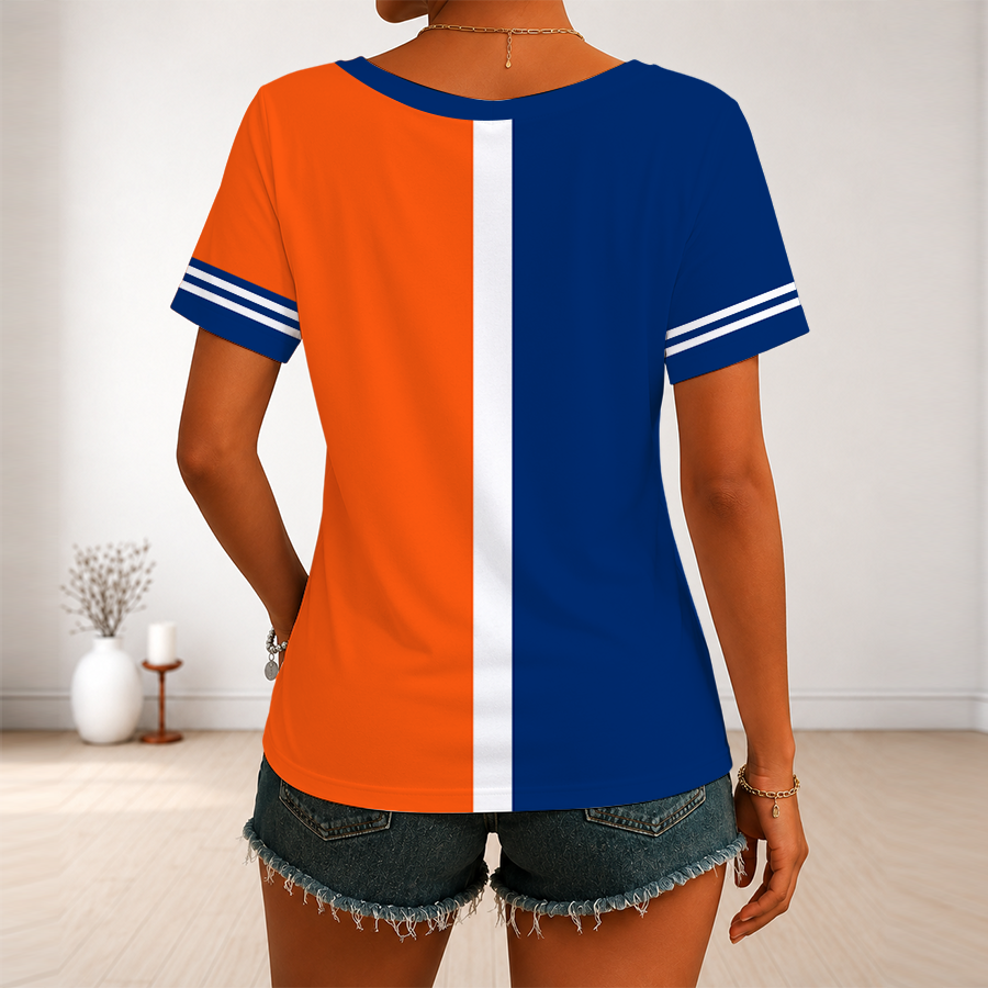 [HOMERUN DEAL] NEW CUSTOMIZED MLB17 NYM NEW YORK METS V-NECK FEMALE SHIRT