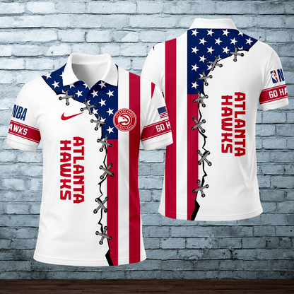 [HOT DEAL] NEW CUSTOMIZED NBA17 AHA ATLANTA HAWKS POLO SHIRT