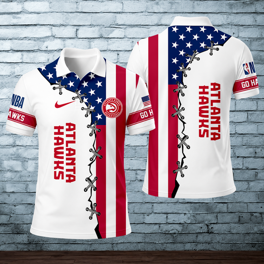 [HOT DEAL] NEW CUSTOMIZED NBA17 AHA ATLANTA HAWKS POLO SHIRT