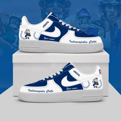[TOUCHDOWN DEAL] NEW CUSTOMIZED NFL17 IDC INDIANAPOLIS COLTS AF1 SHOES