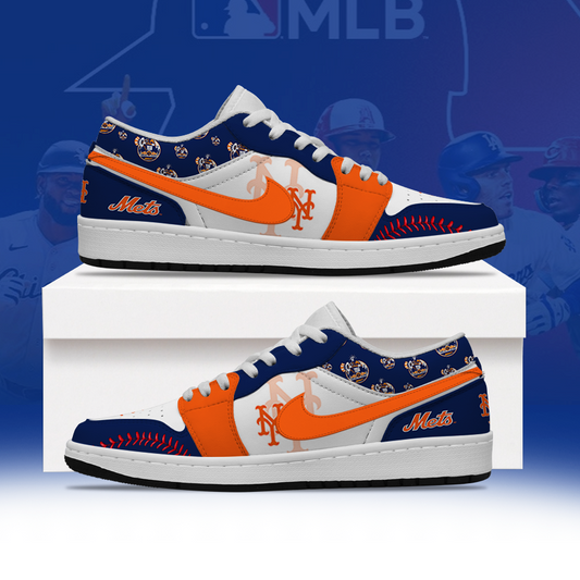 [HOMERUN DEAL] NEW CUSTOMIZED MLB17 NYM NEW YORK METS AIR JORDAN LOW SHOES