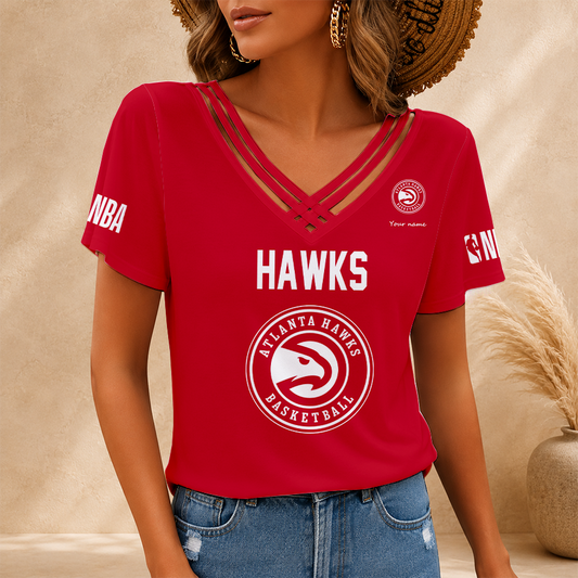[HOT DEAL] NEW CUSTOMIZED NBA17 AHA ATLANTA HAWKS V-NECK SHIRT