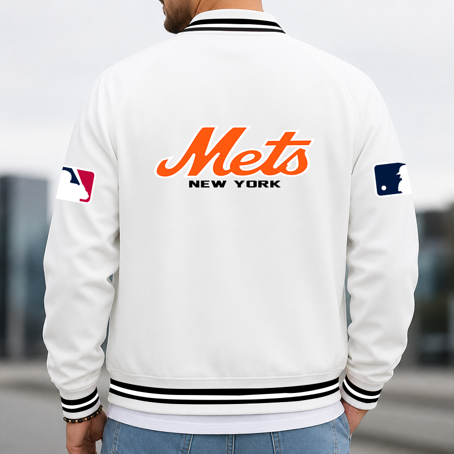 [HOMERUN DEAL] NEW CUSTOMIZED MLB17 NYM NEW YORK METS MULTICOLOR MEN'S CASUAL JACKET