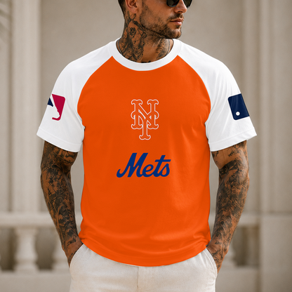 [HOMERUN DEAL] NEW MLB17 NYM NEW YORK METS CUSTOMIZED RAGLAN TEE