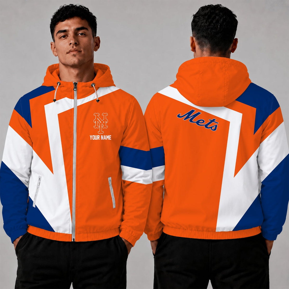[HOMERUN DEAL] NEW CUSTOMIZED MLB17 NYM NEW YORK METS WINDBREAKER JACKET