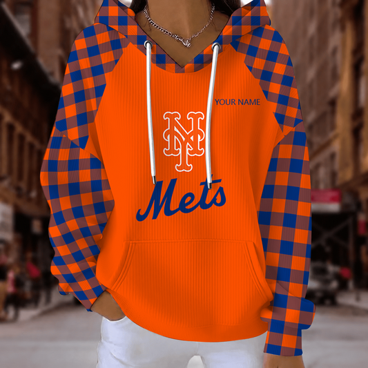 [HOMERUN DEAL] NEW CUSTOMIZED MLB17 NYM NEW YORK METS RIBBED HOODIE & SWEATSHIRT
