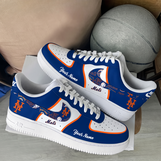 [HOMERUN DEAL] NEW CUSTOMIZED MLB17 NYM NEW YORK METS AF1 SHOES