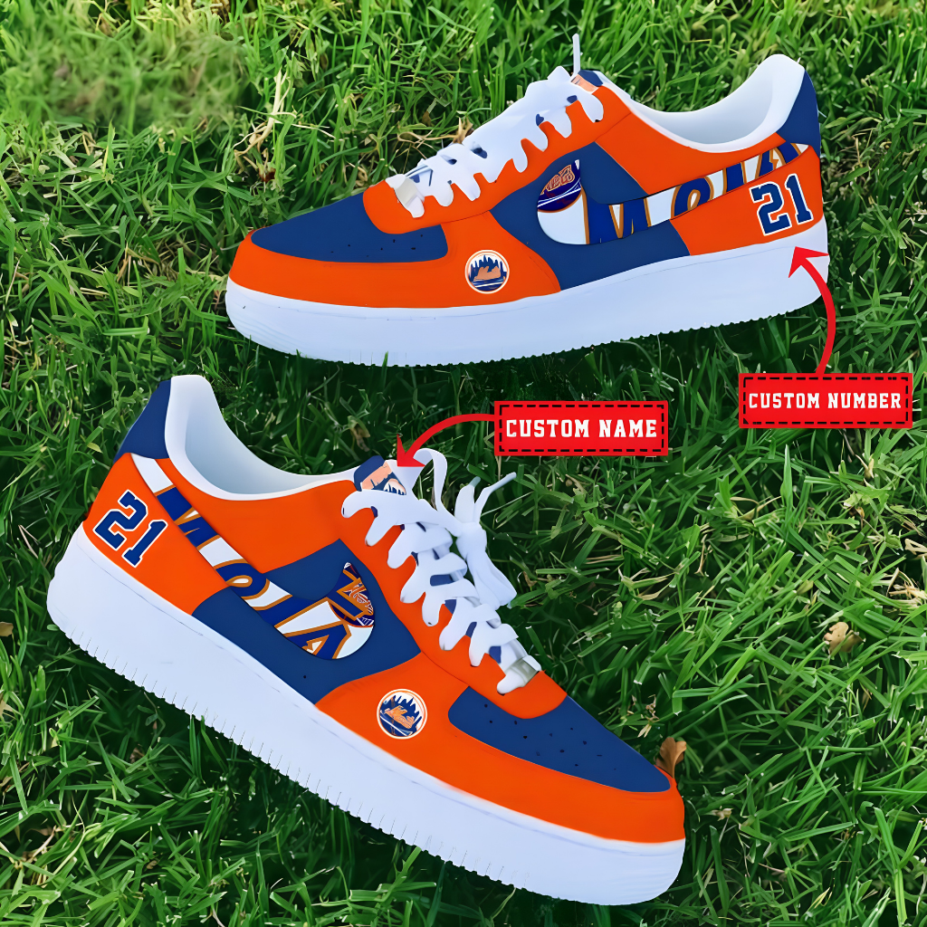 [HOMERUN DEAL] NEW CUSTOMIZED MLB17 NYM NEW YORK METS AF1 SHOES