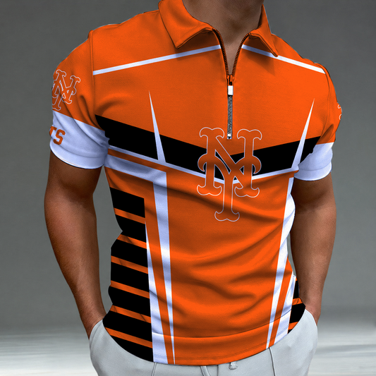 [HOMERUN DEAL] NEW CUSTOMIZED MLB17 NYM NEW YORK METS ZIP POLO SHIRT