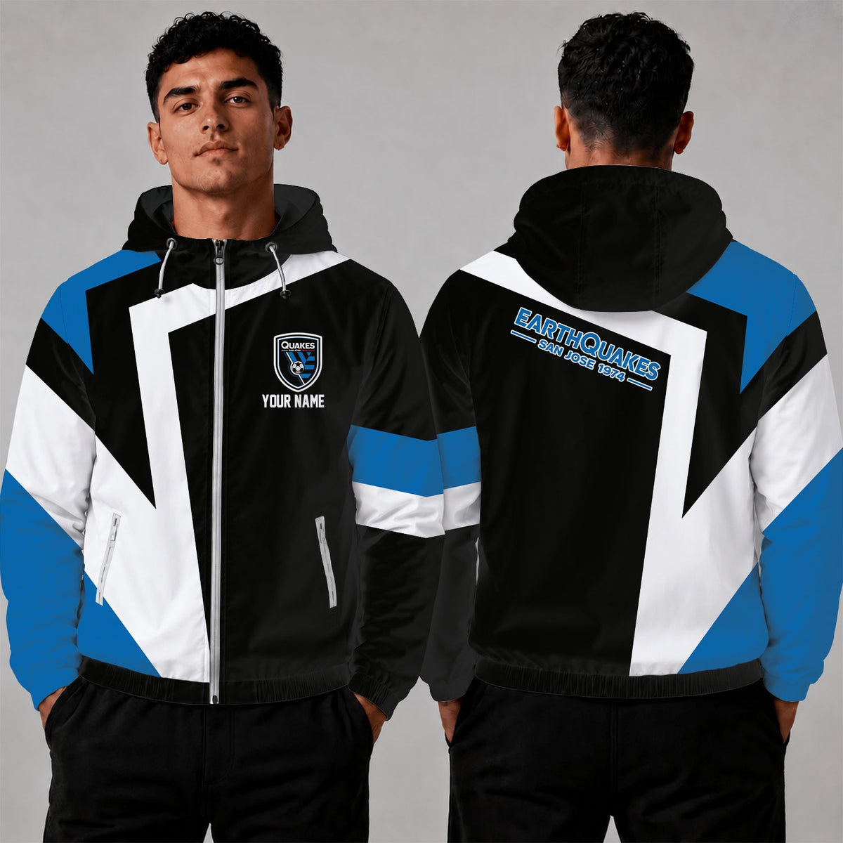 [GOAL DEAL] NEW CUSTOMIZED MLS17 SJE SAN JOSE EARTHQUAKES WINDBREAKER JACKET