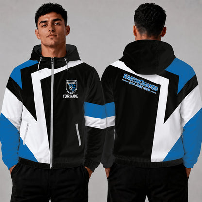[GOAL DEAL] NEW CUSTOMIZED MLS17 SJE SAN JOSE EARTHQUAKES WINDBREAKER JACKET