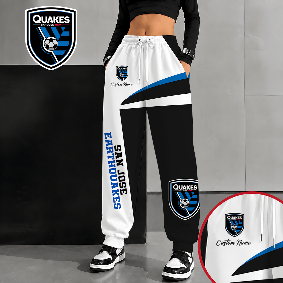 [GOAL DEAL] NEW CUSTOMIZED MLS17 SJE SAN JOSE EARTHQUAKES SWEATPANTS