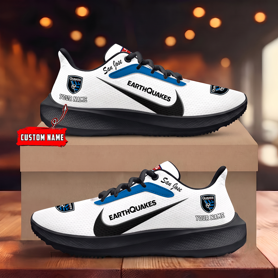 [GOAL DEAL] NEW CUSTOMIZED MLS17 SJE SAN JOSE EARTHQUAKES ROAD RUNNING SHOES